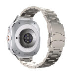 Samsung Galaxy Watch Ultra ívelt láncszemes titánium óraszíj dupla pillangó csatos titánszürke 2