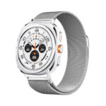 Samsung Galaxy Watch Ultra ívelt milánói fém óraszíj ezüst 2