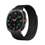 Samsung Galaxy Watch Ultra ívelt milánói fém óraszíj fekete 2