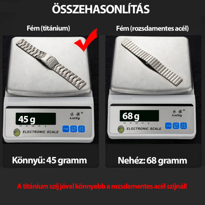 Univerzális 18 mm láncszemes fém óraszíj összehasonlítás