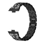 Huawei Watch Fit 3 strasszkő díszítésű fém óraszíj fekete 1