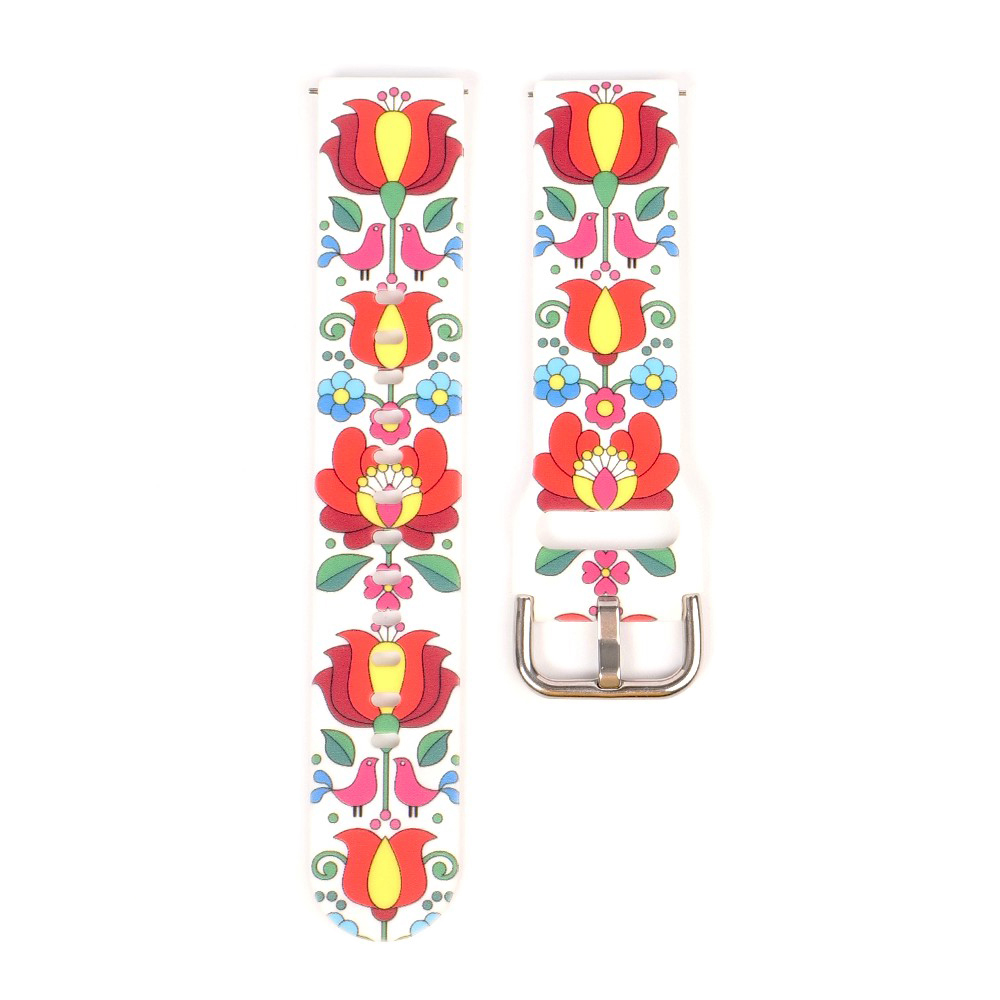 Xiaomi Redmi Watch 4 fehér színű szilikon szíj kalocsai mintás 1 Xiaomi Redmi Watch 4 fehér színű szilikon szíj kalocsai mintás 1