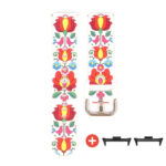 Xiaomi Redmi Watch 4 fehér színű szilikon szíj kalocsai mintás fekete adapter