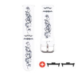 Xiaomi Redmi Watch 4 fehér színű szilikon szíj törzsi tetoválás mintás fekete adapter