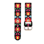 Xiaomi Redmi Watch 4 fekete színű szilikon szíj kalocsai mintás 1