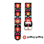 Xiaomi Redmi Watch 4 fekete színű szilikon szíj kalocsai mintás fekete adapter