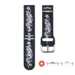 Xiaomi Redmi Watch 4 fekete színű szilikon szíj törzsi tetoválás mintás ezüst adapter