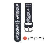 Xiaomi Redmi Watch 4 fekete színű szilikon szíj törzsi tetoválás mintás fekete adapter