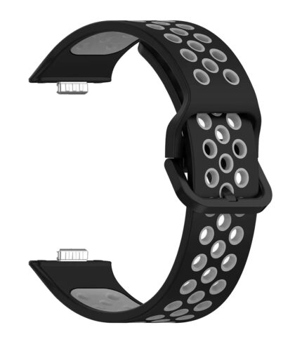 Huawei Watch Fit 3 bújtatós szilikon óraszíj fekete-szürke 4