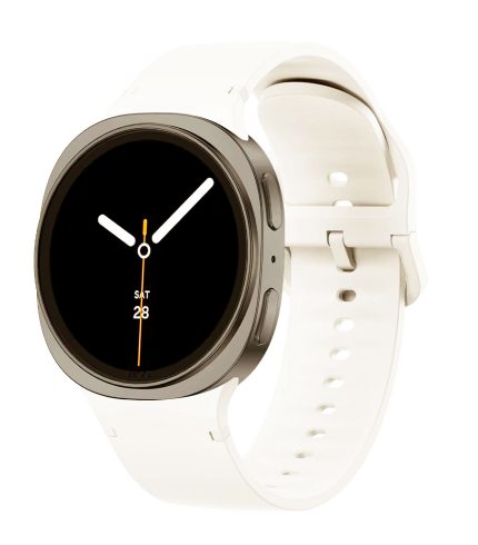 Samsung Galaxy Watch 8 bújtatós szilikon szíj krém 2