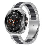 Samsung Galaxy Watch 8 Classic ívelt láncszemes fém óraszíj ezüst-fekete 1
