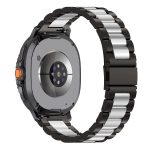 Samsung Galaxy Watch 8 Classic ívelt láncszemes fém óraszíj fekete-ezüst 2