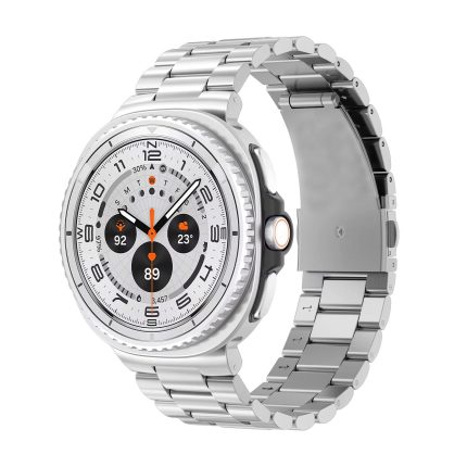 Samsung Galaxy Watch 8 Classic ívelt láncszemes titánium óraszíj ezüst 2