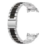 Samsung Galaxy Watch 8 ívelt láncszemes fém óraszíj ezüst-fekete 1