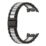 Samsung Galaxy Watch 8 ívelt láncszemes fém óraszíj fekete-ezüst 1