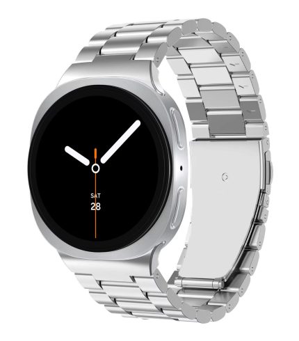 Samsung Galaxy Watch 8 ívelt láncszemes titánium óraszíj ezüst 2