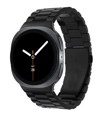 Samsung Galaxy Watch 8 ívelt láncszemes titánium óraszíj fekete 2
