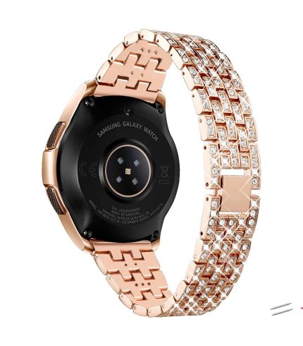 Samsung Galaxy Watch 8 strasszkő díszítésű fém szíj rózsaarany 1