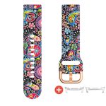 Samsung Galaxy Watch 8 szilikon szíj absztrakt mintás ezüst adapter