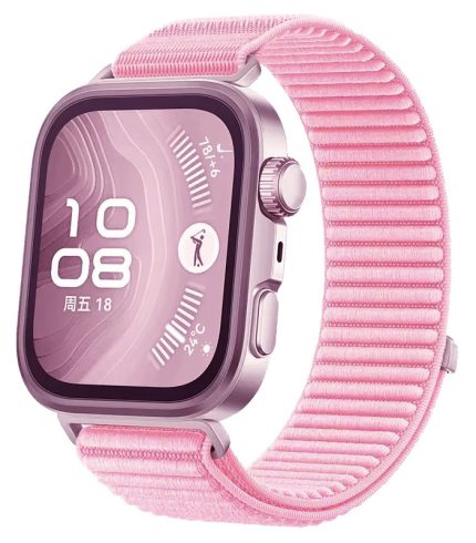 Huawei Watch Fit 4 Pro eredeti stílusú nylon szíj rózsaszín 2