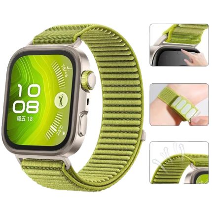 Huawei Watch Fit 4 Pro eredeti stílusú nylon szíj zöld 3