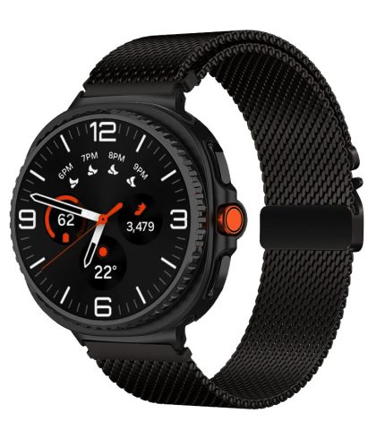 Samsung Galaxy Watch 8 Classic milánói fém óraszíj ejtőernyős csatos fekete 1