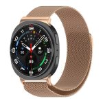 Samsung Galaxy Watch 8 ívelt milánói fém óraszíj rózsaarany 2