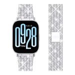 Xiaomi Redmi Watch 5 Active strasszkő díszítésű fém óraszíj ezüst 2