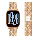 Xiaomi Redmi Watch 5 Active strasszkő díszítésű fém óraszíj rózsaarany 2