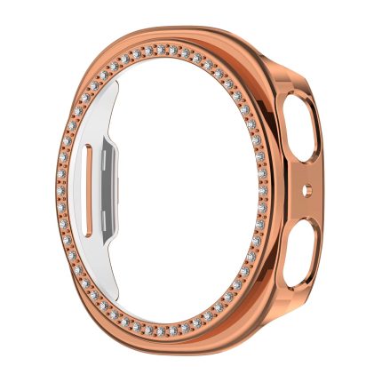 Samsung Galaxy Watch 8 okosóra rózsaarany strasszköves pc tok 1