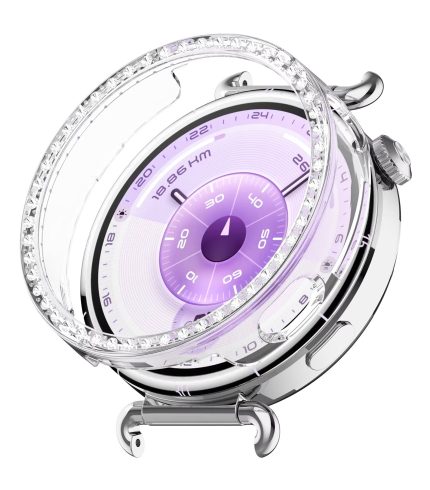 Huawei Watch GT 6 41 mm okosóra átlátszó strasszköves pc tok 2