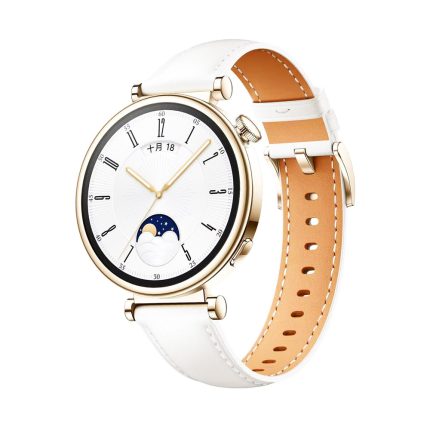 Huawei Watch GT 4 41 mm ívelt kialakítasú bőr óraszíj fehér 2