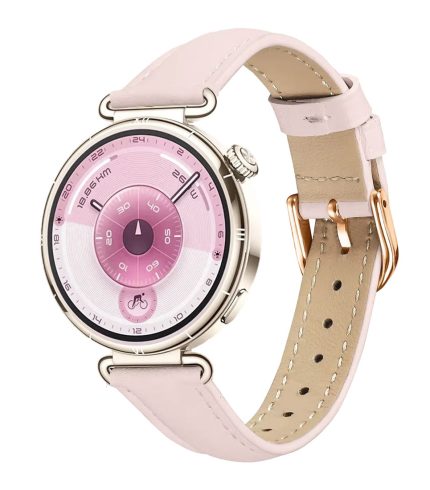 Huawei Watch GT 4 41 mm ívelt kialakítasú bőr óraszíj púderrózsaszín 2