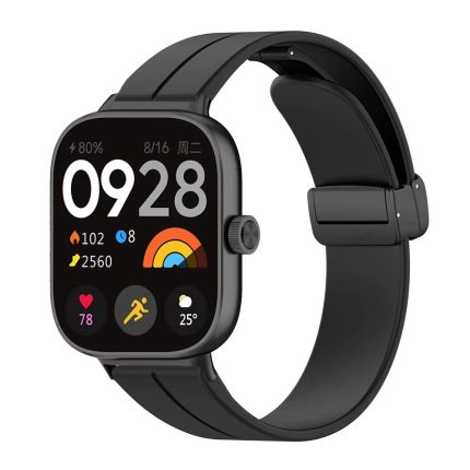 Xiaomi Redmi Watch 5 mágneses d-gyűrűs szilikon szíj fekete 2