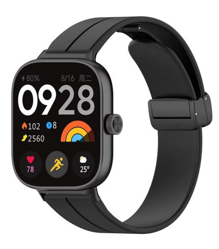 Xiaomi Redmi Watch 5 mágneses d-gyűrűs szilikon szíj fekete 2