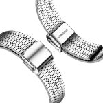 Univerzális biztonságos csatos rozsdamentes acél óraszíj ezüst 4