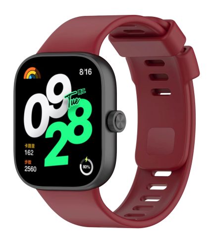 Xiaomi Redmi Watch 4 eredeti stílusú szilikon szíj bordó 2
