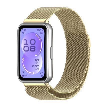 Huawei Band 11 milánói fém óraszíj pezsgőarany 2