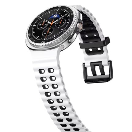 Samsung Galaxy Watch 8 Classic szilikon vízi szíj fehér-fekete 2