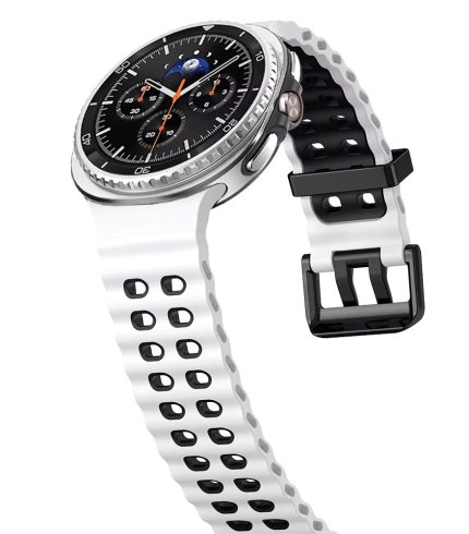Samsung Galaxy Watch 8 Classic szilikon vízi szíj fehér-fekete 2