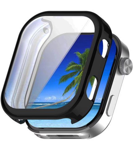 Xiaomi Redmi Watch 6 kijelzővédős fekete szilikon tok 2