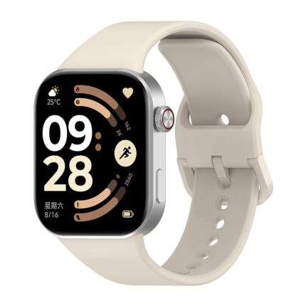 Xiaomi Redmi Watch 6 eredeti stílusú hagyományos csatos szilikon szíj bézs 2