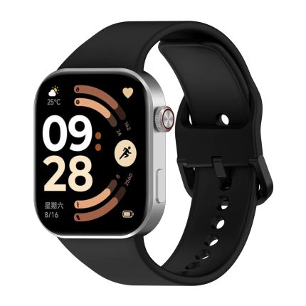 Xiaomi Redmi Watch 6 eredeti stílusú hagyományos csatos szilikon szíj fekete 2