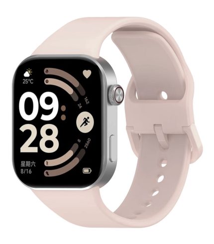 Xiaomi Redmi Watch 6 eredeti stílusú hagyományos csatos szilikon szíj púderrózsaszín 2