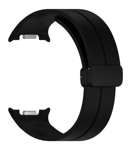 Samsung Galaxy Watch 8 mágneses ívelt szilikon szíj fekete 1