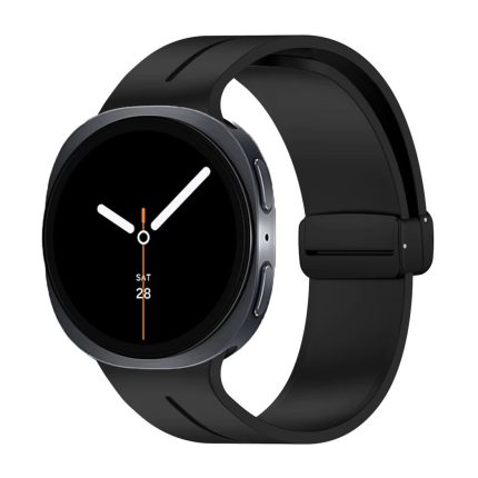 Samsung Galaxy Watch 8 mágneses ívelt szilikon szíj fekete 2