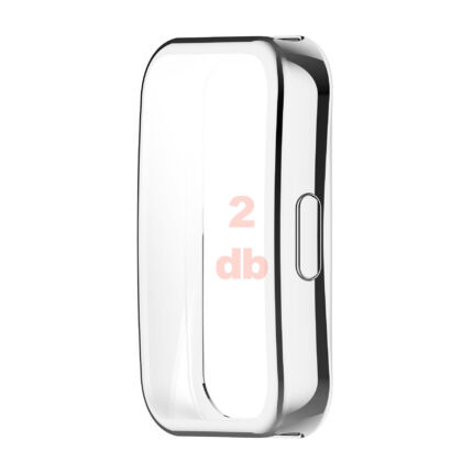 Huawei Band 10 kijelzővédős ezüst szilikon tok 4